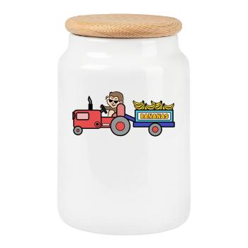 Agriculture Tracteur Agriculteur biologique Agriculteur Arable - Boîte à biscuits avec couvercle en bois - blanc - Devant