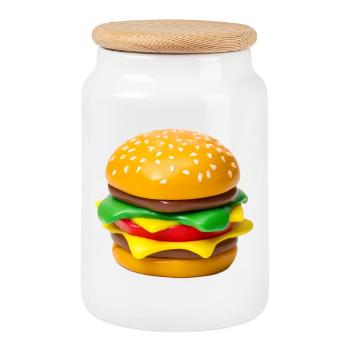 Estampe d’art Hamburger Po - Boîte à biscuits avec couvercle en bois - blanc - Devant