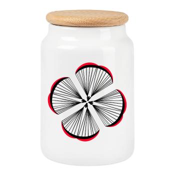Les parachutistes forment ensemble un trèfle chanceux - Boîte à biscuits avec couvercle en bois - blanc - Devant