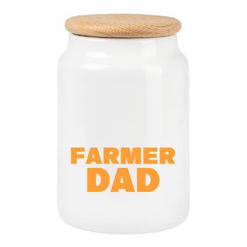 Déclaration du tracteur agriculteur Champ agricole biologique - Boîte à biscuits avec couvercle en bois - blanc - Devant