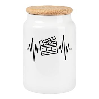 Movies Filme Cineast Kinoabend Fernsehen Serien - Keksdose mit Holzdeckel - Weiß - Vorne