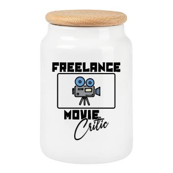 Films Déclaration Cineaste Kinoabend Fernsehabend - Boîte à biscuits avec couvercle en bois - blanc - Devant