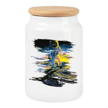 pop - Cookie Jar with Wooden Lid - white - Front