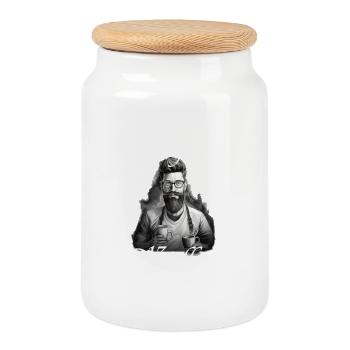 Blutgruppe Barista Coffee Lover weiß - Keksdose mit Holzdeckel - Weiß - Vorne