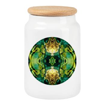 Nature Mandala Red Sea under water - Cookie Jar with Wooden Lid - white - Front