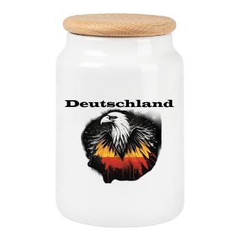 Deutschland - Keksdose mit Holzdeckel - Weiß - Vorne