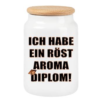 Grill Diplom Abschluss - Keksdose mit Holzdeckel - Weiß - Vorne