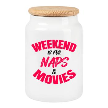 Déclaration de Movie Night Streaming Cineast Movies - Boîte à biscuits avec couvercle en bois - blanc - Devant