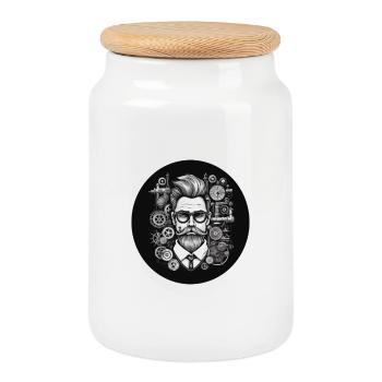 Croyez-moi Ingénieur blanc - Boîte à biscuits avec couvercle en bois - blanc - Devant