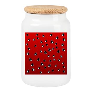 Costumes de pastèque d’été Graines de pastèque - Boîte à biscuits avec couvercle en bois - blanc - Devant