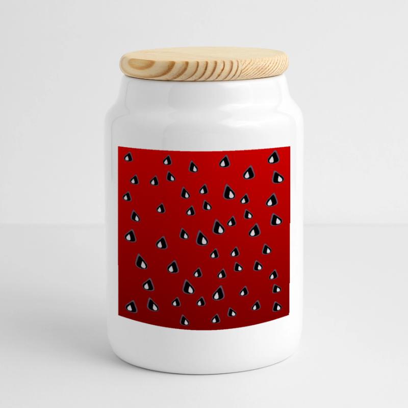 Costumes de pastèque d’été Graines de pastèque Boîte à biscuits avec couvercle en bois