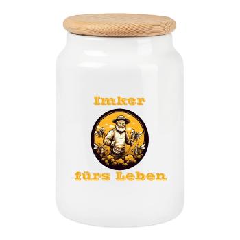 Imker fürs Leben - Keksdose mit Holzdeckel - Weiß - Vorne