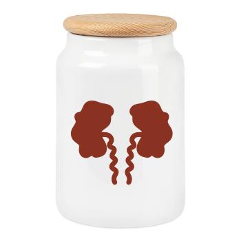 Kidney failure kidney failure - Cookie Jar with Wooden Lid - white - Front