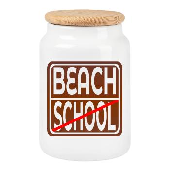 SCHULE STRAND SOMMERFERIEN LEHRER SCHÜLER - Keksdose mit Holzdeckel - Weiß - Vorne