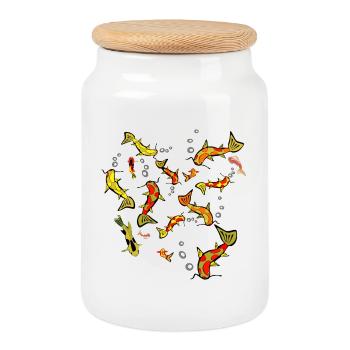 Banc - Boîte à biscuits avec couvercle en bois - blanc - Devant
