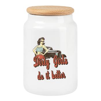 Les mauvaises filles le font mieux - Boîte à biscuits avec couvercle en bois - blanc - Devant