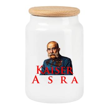 Kaiser Austria – Historisches Österreich Motiv - Keksdose mit Holzdeckel - Weiß - Vorne