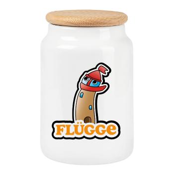 Flügge Leuchtturm Happy Style - Keksdose mit Holzdeckel - Weiß - Vorne