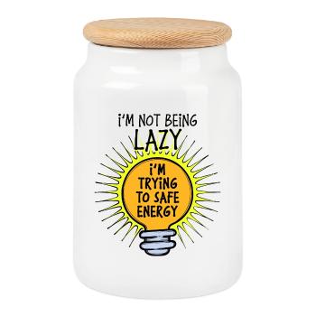 Environmentalists Statement Sustainability Environment - Cookie Jar with Wooden Lid - white - Front