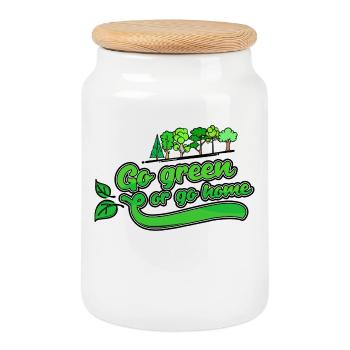 Tree, Nature, Earth, Environment, Statement, Nature Conservation - Cookie Jar with Wooden Lid - white - Front