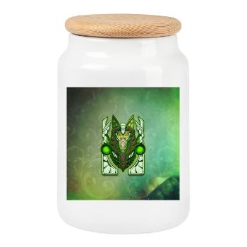 Super masque anubis cyberpunk - Boîte à biscuits avec couvercle en bois - blanc - Devant