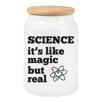 Science - it's like magic but real - Cookie Jar with Wooden Lid - white - Front