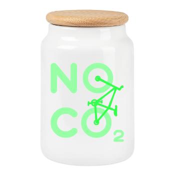 Environmentalist Co2 Environmental Statement Earth Nature - Cookie Jar with Wooden Lid - white - Front
