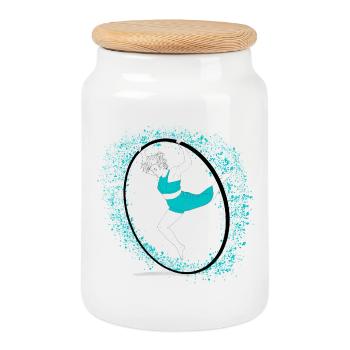 Cyr Wheel - Cookie Jar with Wooden Lid - white - Front