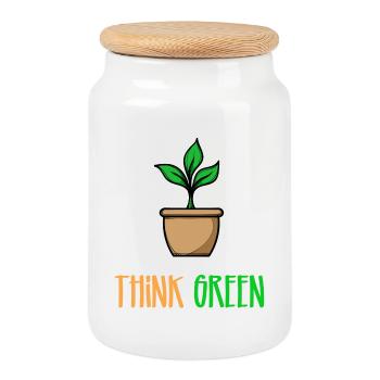 Tree Statement Environment Earth Nature Conservation Nature - Cookie Jar with Wooden Lid - white - Front
