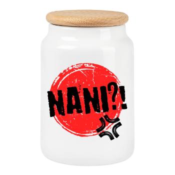 Anime Nani Manga Animation Comic Spruch Mangastyle - Keksdose mit Holzdeckel - Weiß - Vorne