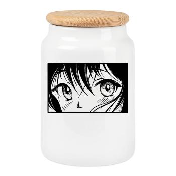 Animation Comic Manga Zeichentrick Anime Japan - Keksdose mit Holzdeckel - Weiß - Vorne