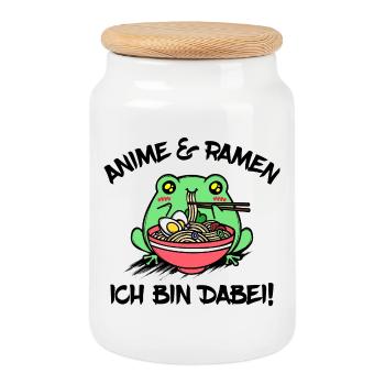 Anime Ramen Statement Manga Animation Zeichentrick - Keksdose mit Holzdeckel - Weiß - Vorne