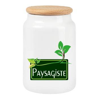 Paysagiste - Boîte à biscuits avec couvercle en bois - blanc - Devant
