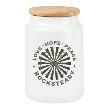 Love Hope Peace & Rocksteady 69 - Keksdose mit Holzdeckel - Weiß - Vorne