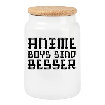 Anime Manga Comic Statement Japan Animation - Keksdose mit Holzdeckel - Weiß - Vorne