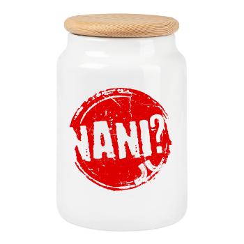 Manga Nani Spruch Anime Japanisch Animation Comic - Keksdose mit Holzdeckel - Weiß - Vorne
