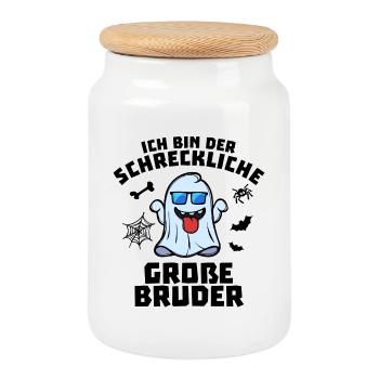 Großer Bruder Geschwister Statement Bro - Keksdose mit Holzdeckel - Weiß - Vorne