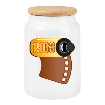 ANNIVERSAIRE RÉTRO 1963 - BOBINE DE FILM - Boîte à biscuits avec couvercle en bois - blanc - Devant