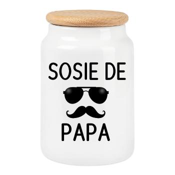 DAD'S LOOKALIKE - Cookie Jar with Wooden Lid - white - Front