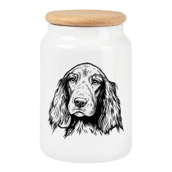 Portrait de setter irlandais sw - Boîte à biscuits avec couvercle en bois - blanc - Devant