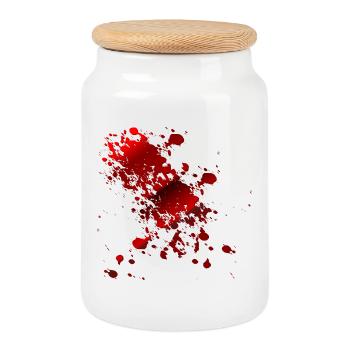 HALLOWEEN COSTUMES BLOOD STAINS BLOOD - Cookie Jar with Wooden Lid - white - Front