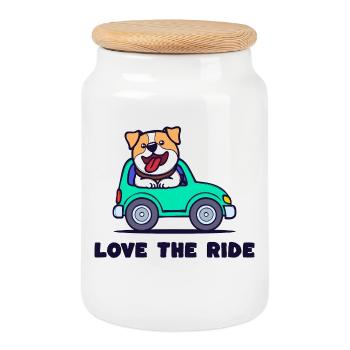 Pet Statement Dog Cuddly Toy Pets - Cookie Jar with Wooden Lid - white - Front
