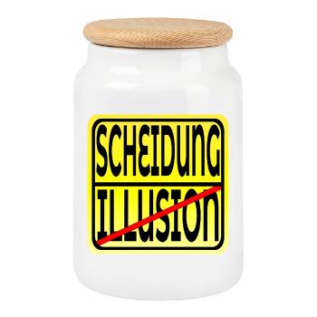 EHE ILLUSION - TRENNUNG SCHEIDUNG - Keksdose mit Holzdeckel - Weiß - Vorne