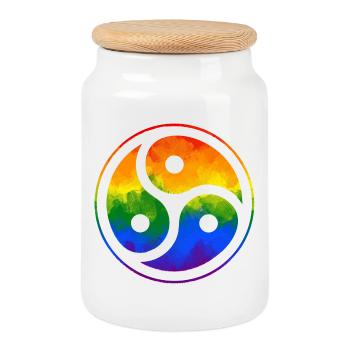 Bunt, kinky, queer – das Shirt für dich - Keksdose mit Holzdeckel - Weiß - Vorne