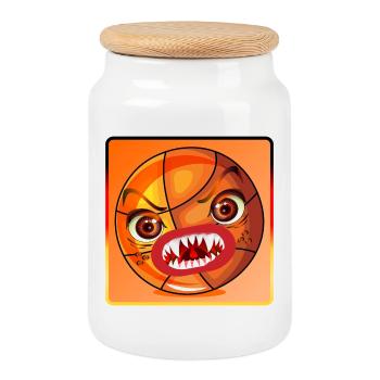 BASKETBALL MONSTER DEUTSCHLAND FLAGGE - Keksdose mit Holzdeckel - Weiß - Vorne