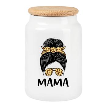 Best Mama Ever - Cookie Jar with Wooden Lid - white - Front