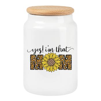 Best Mom Ever - Yes! I'm That Mom! - Cookie Jar with Wooden Lid - white - Front