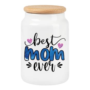 Beste Mutter aller Zeiten - Keksdose mit Holzdeckel - Weiß - Vorne
