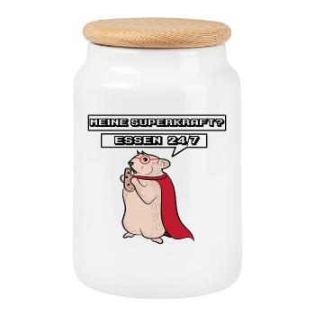 Rat, Lap Animal, Déclaration, Animaux de compagnie, Animaux de compagnie - Boîte à biscuits avec couvercle en bois - blanc - Devant