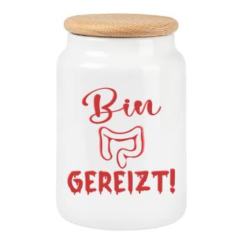 REIZDARM - BIN GEREIZT SPRÜCHE - Keksdose mit Holzdeckel - Weiß - Vorne